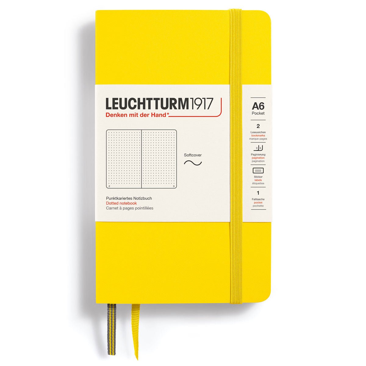 Dotted notebook Lt A6 Mjuk pärm Lemon - Leuchtturm1917 - Tidformera