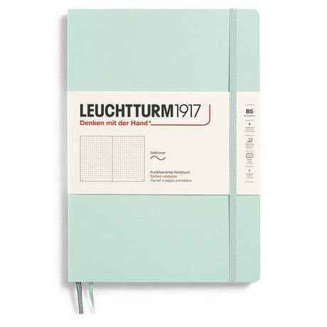 Dotted notebook Lt B5 Mjuk pärm Mint Green - Leuchtturm1917 - Tidformera