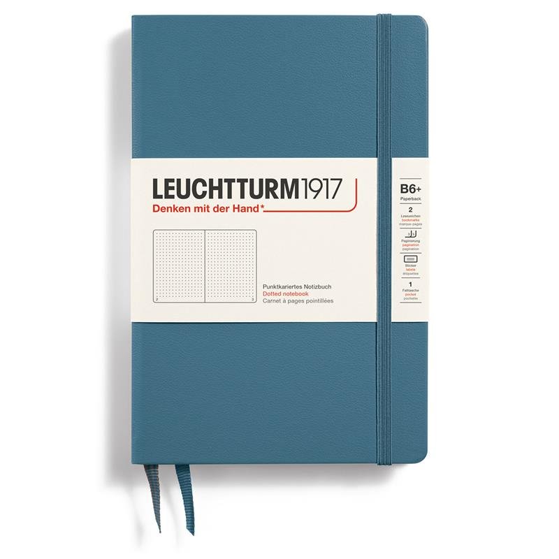 Dotted notebook Lt B6 Hård pärm Stone blue - Leuchtturm1917 - Tidformera