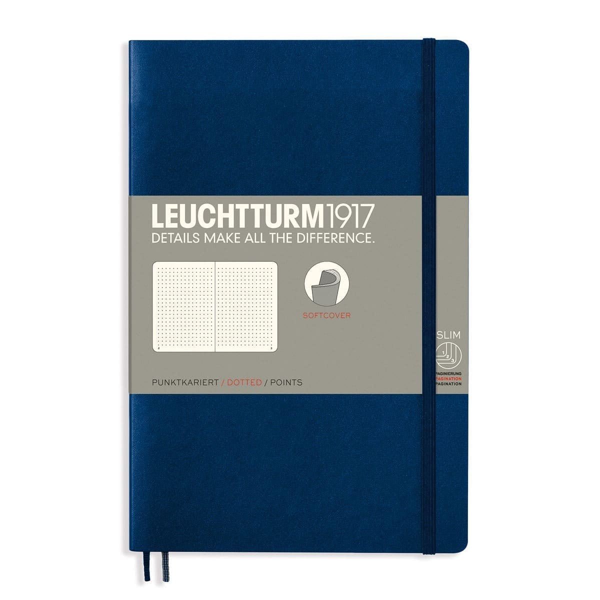 Dotted notebook Lt B6 Mjuk pärm Navy från Leuchtturm1917 - Mörkblå anteckningsbok - Tidformera