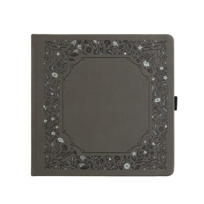 Dotted Notebook Midnight Floral in Gray SQ - 1 - Archer & Olive - Tidformera
