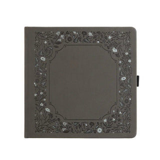 Dotted Notebook Midnight Floral in Gray SQ - 1 - Archer & Olive - Tidformera
