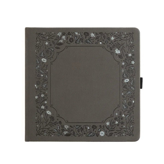 Dotted Notebook Midnight Floral in Gray SQ - 1 - Archer & Olive - Tidformera