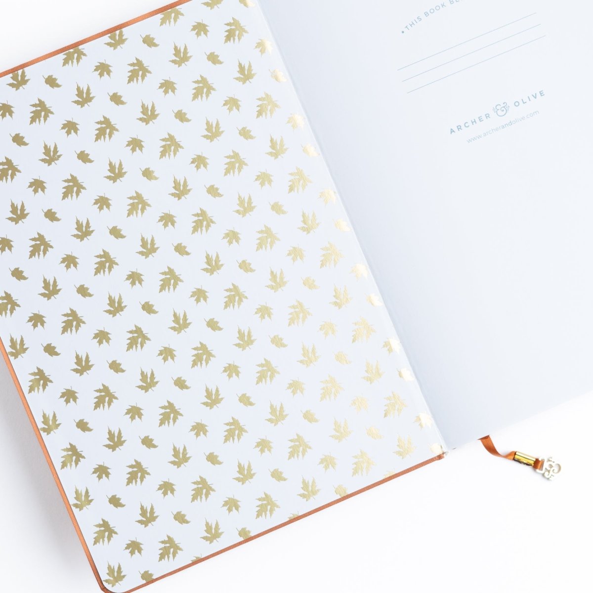 Dotted Notebook Swirling Leaves Slim - Archer & Olive - Tidformera