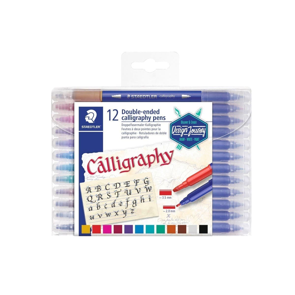 Double - ended Calligraphy pens 12 - pack - 1 - Staedtler - Tidformera