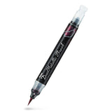 Dual Metallic Brush pen - Black + Metallic Red - 1 - Pentel - Tidformera