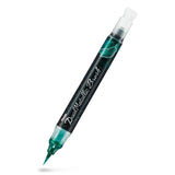 Dual Metallic Brush pen - Green + Metallic Blue - Pentel - Tidformera