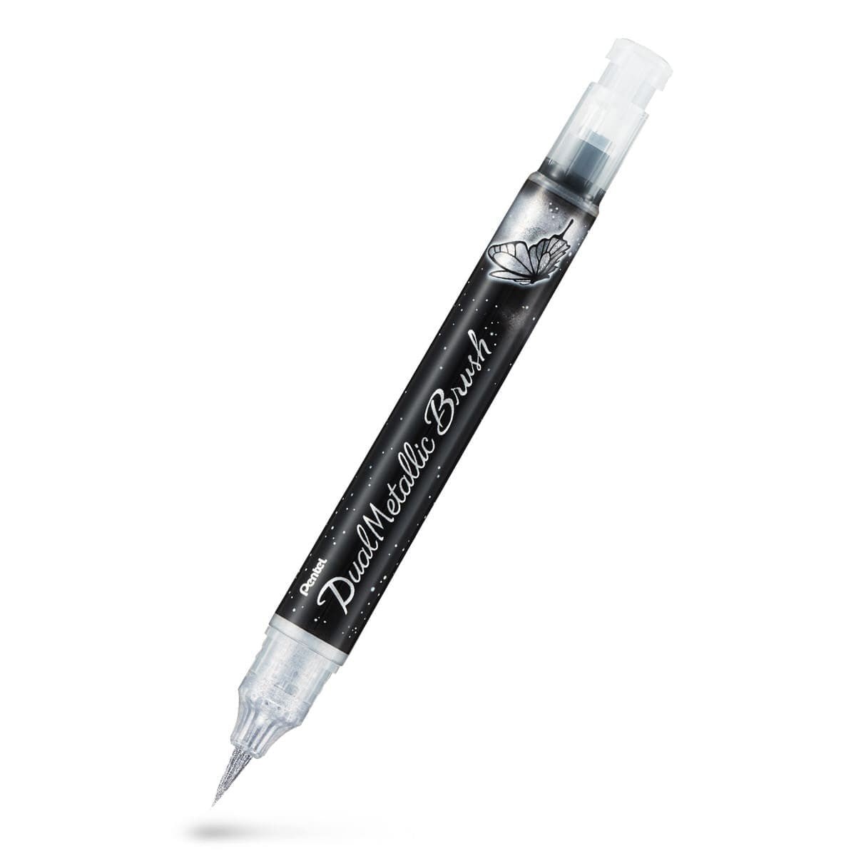 Dual Metallic Brush pen - Silver - 1 - Pentel - Tidformera