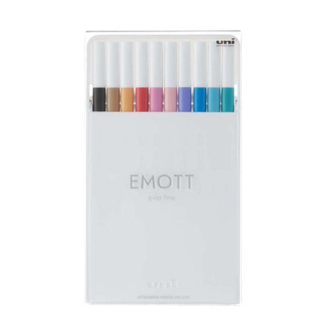 Emott ever fine Fineliner 10-set - Set 2 - Uni Mitsubishi Pencil - Tidformera