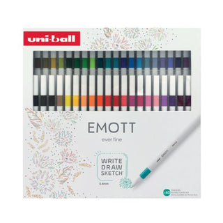 Emott ever fine Fineliner 40 - set - Ny design på förpackning - Uni Mitsubishi Pencil - Tidformera