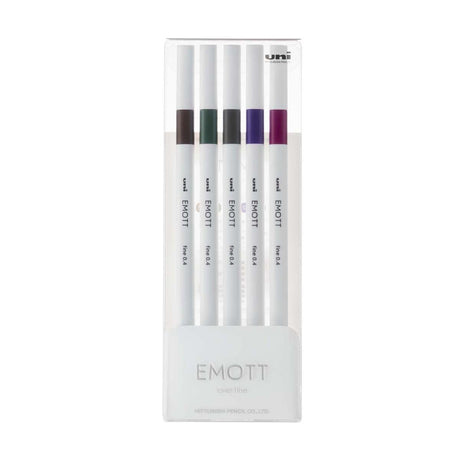 Emott ever fine Fineliner 5 - set - No: 3 Vintage color - 1 - Uni Mitsubishi Pencil - Tidformera