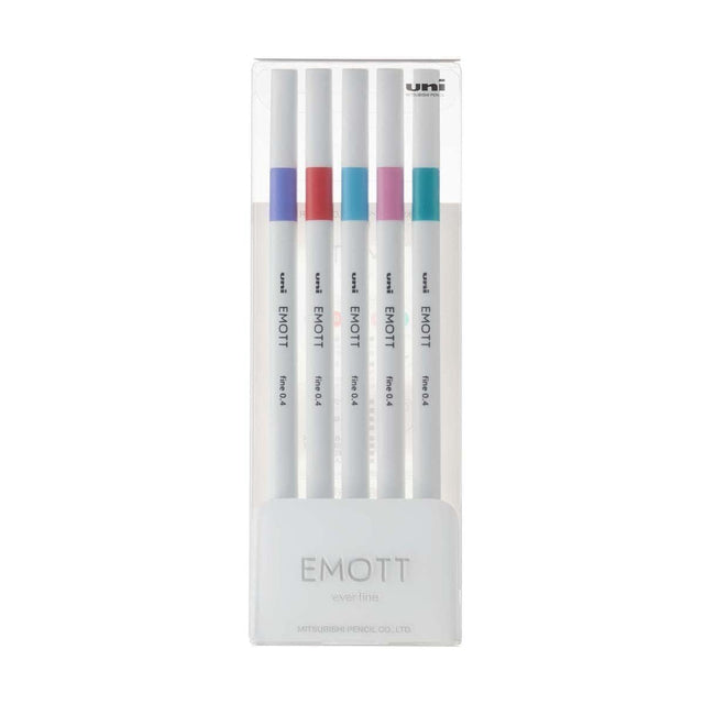 Emott ever fine Fineliner 5-set - No: 5 Candy pop - Uni Mitsubishi Pencil - Tidformera