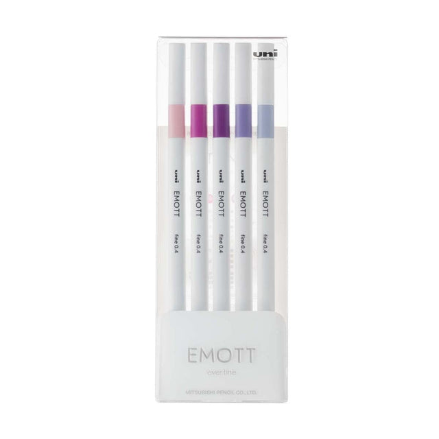 Emott ever fine Fineliner 5 - set - No: 7 Floral color - 1 - Uni Mitsubishi Pencil - Tidformera