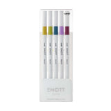 Emott ever fine Fineliner 5 - set - No: 8 Retro color - 1 - Uni Mitsubishi Pencil - Tidformera