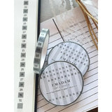 Washi Tape - Month Numbers 5 mm - Grey