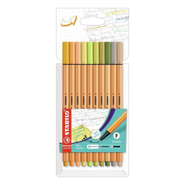 Fineliner Point 88 10-pack Soft colors - Stabilo - Tidformera