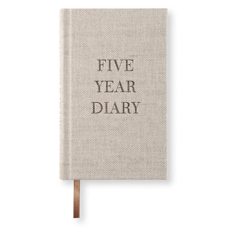 Five Year Diary - Pocket - Rough Linen från Paperstyle - Grå dagbok - Tidformera