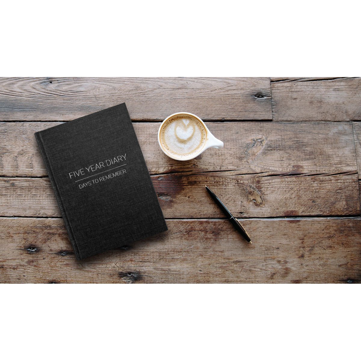 Five Year Diary - Transparent Black - Paperstyle - Tidformera