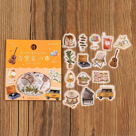 Flake stickers Aozora Flea Market - Walking - BGM - Tidformera