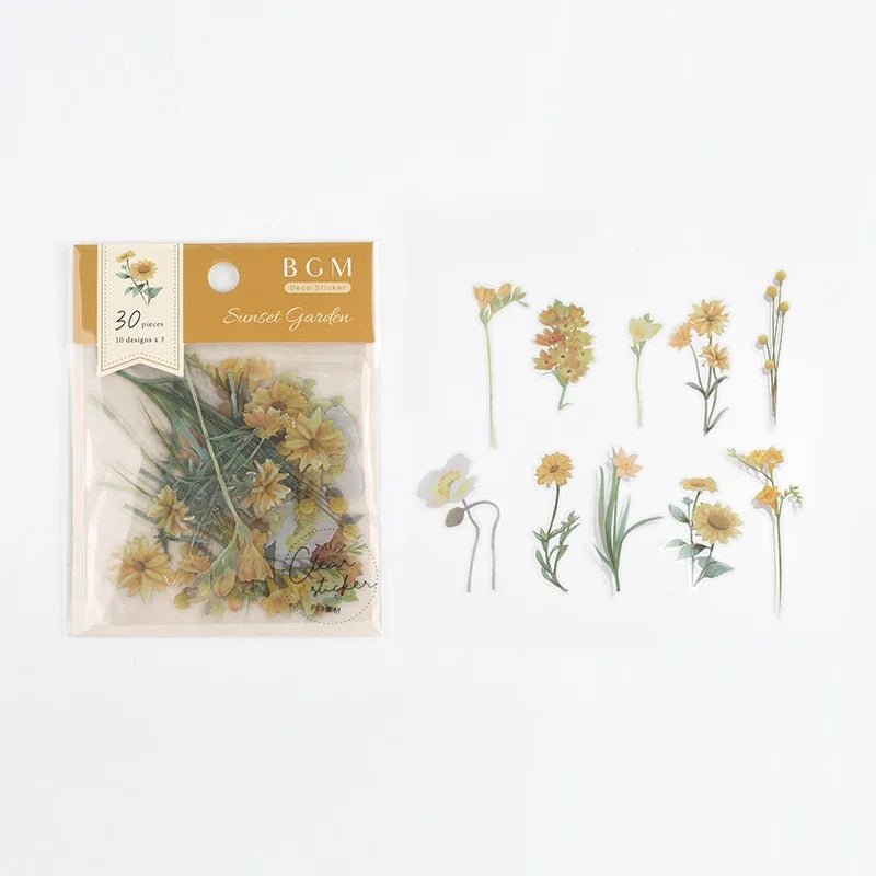 Flake stickers Clear Dusk Garden - Yellow - 1 - BGM - Tidformera