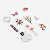 Flake stickers Clear Flower blooms in a bottle - Crimson - 4 - BGM - Tidformera