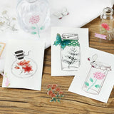 Flake stickers Clear Flower blooms in a bottle - Crimson - 5 - BGM - Tidformera