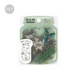 Flake stickers Clear Flower blooms in a bottle - Dark green - 1 - BGM - Tidformera