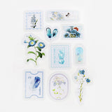 Flake stickers Clear Garden Post Office - Blue - BGM - Tidformera