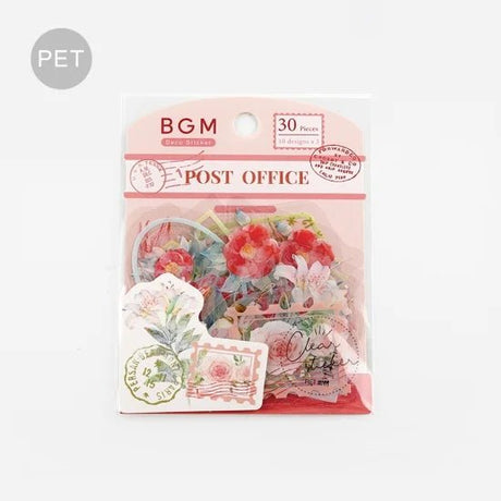 Flake stickers Clear Garden Post Office - Red - BGM - Tidformera