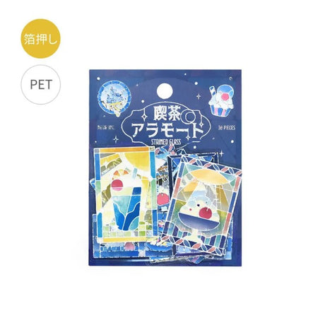 Flake stickers - Clear - Kissa a la Mode - Stained blue - 1 - BGM - Tidformera