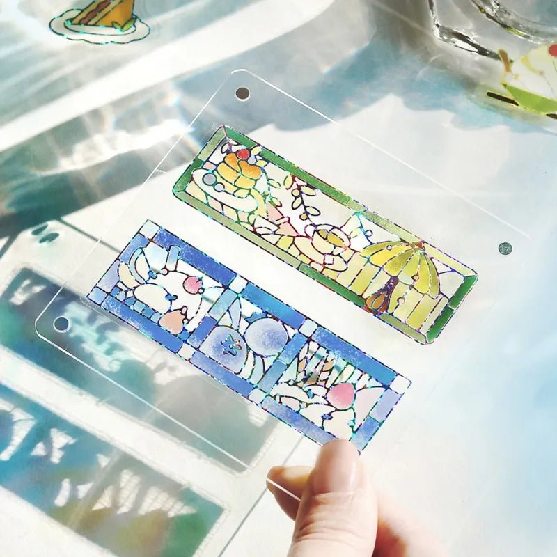 Flake stickers - Clear - Kissa a la Mode - Stained blue - 5 - BGM - Tidformera