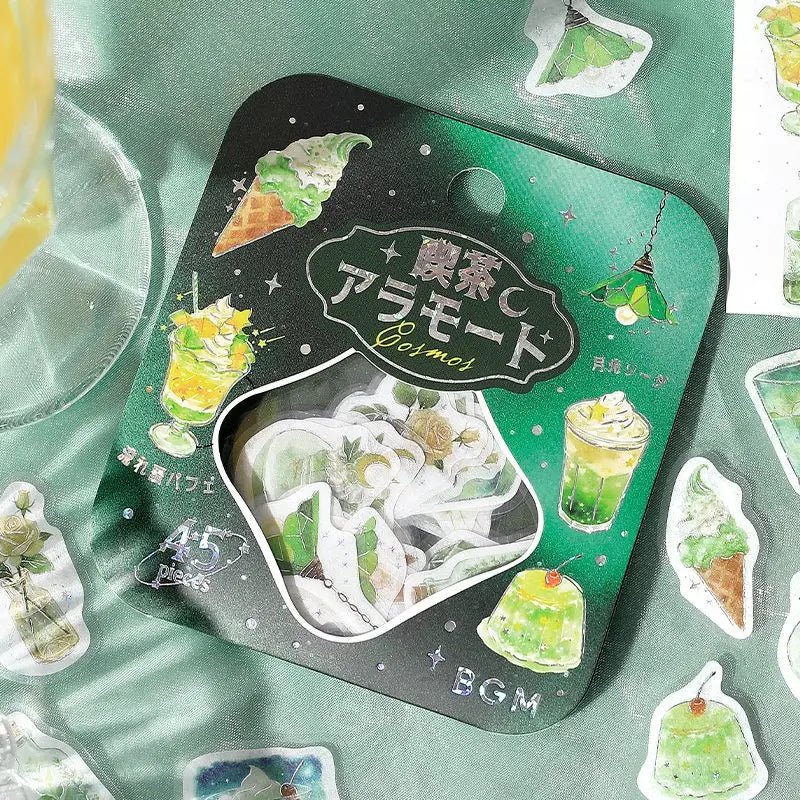 Flake stickers Coffee a la mode - Space - Twilight moonlit sky - BGM - Tidformera