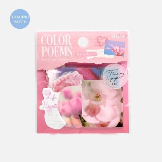 Flake stickers Color poems - Pink - BGM - Tidformera