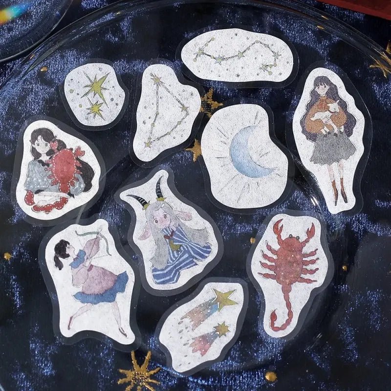 Flake stickers - Constellations - Scorpio, Sagittarius & Capricorn - 3 - BGM - Tidformera