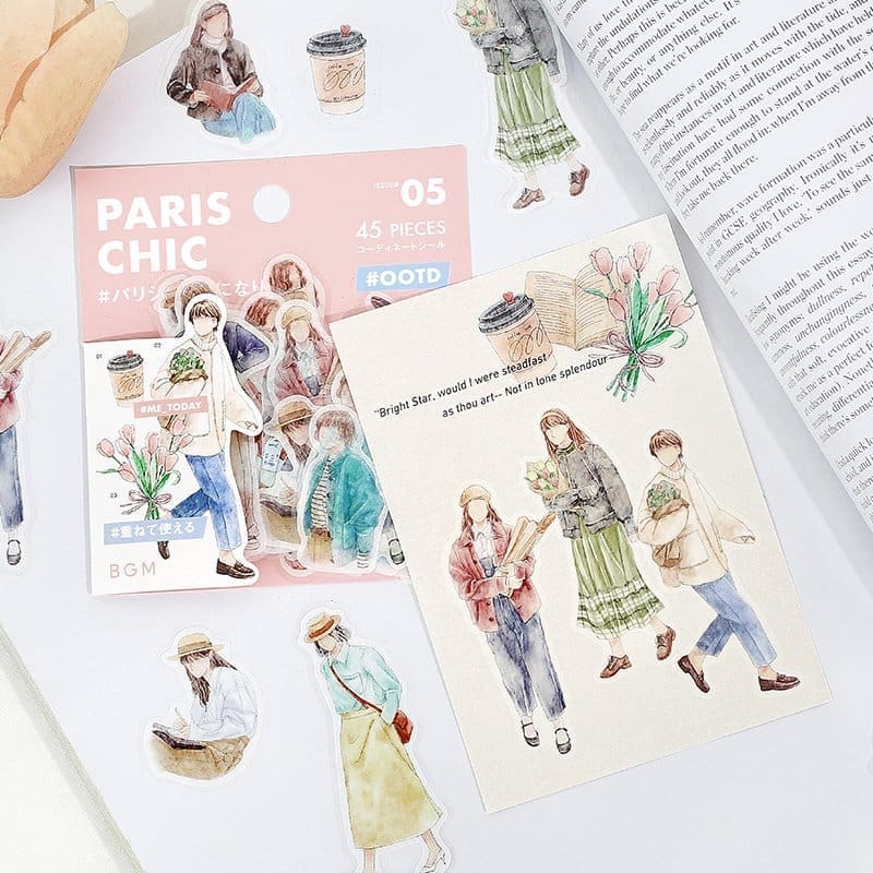 Flake stickers Coordinate - Today's Me - Paris chic - 3 - BGM - Tidformera