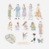 Flake stickers Coordinate - Watercolor - Flower - BGM - Tidformera