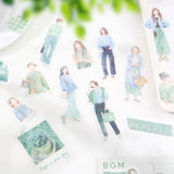 Flake stickers Coordinate - Watercolor - Green - BGM - Tidformera