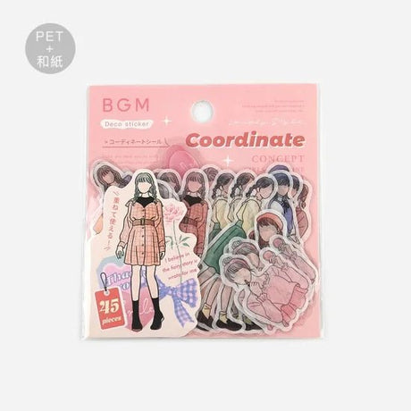 Flake stickers Coordinate - Watercolor - Pretty type - 1 - BGM - Tidformera