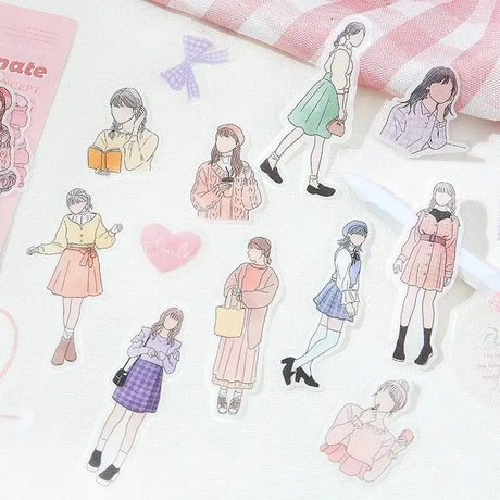 Flake stickers Coordinate - Watercolor - Pretty type - 3 - BGM - Tidformera