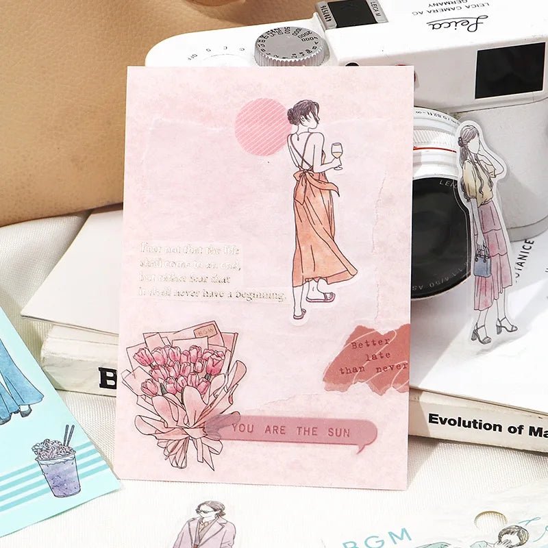 Flake stickers Coordinate - Watercolor - Warm Color - 5 - BGM - Tidformera
