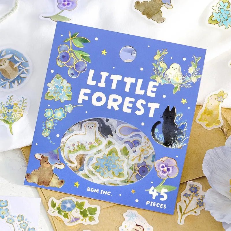 Flake stickers Little Forest - Blue - BGM - Tidformera