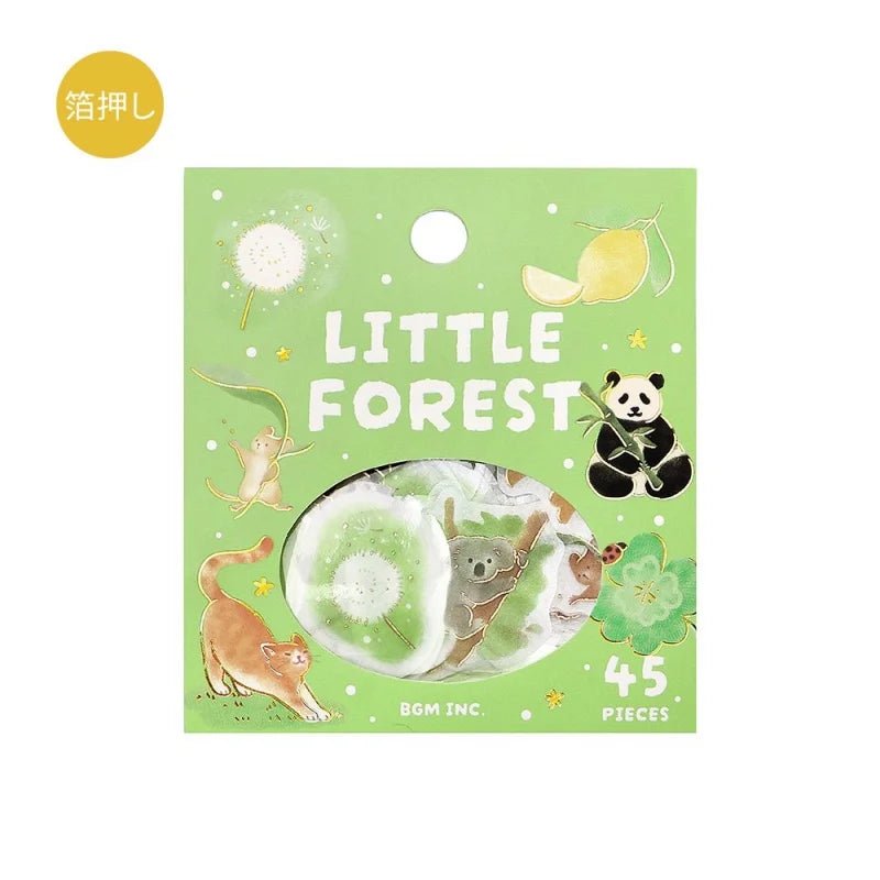 Flake stickers Little Forest - Green - BGM - Tidformera