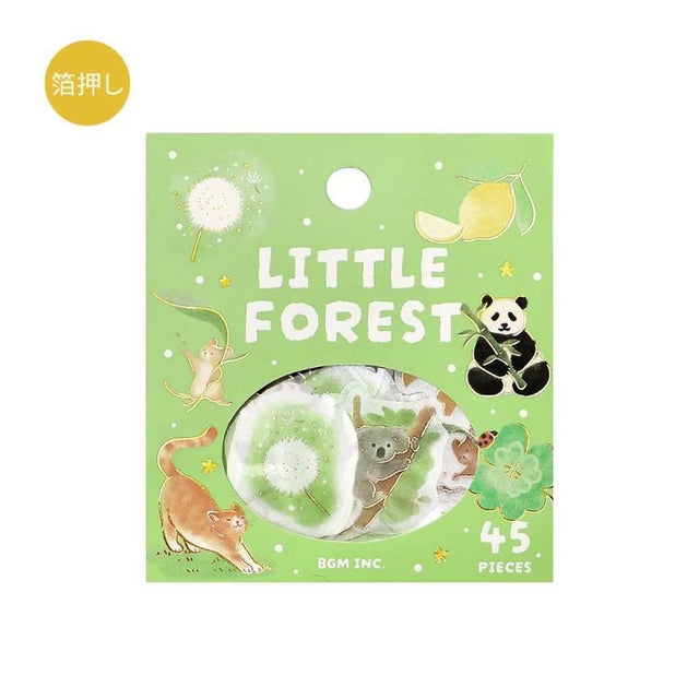 Flake stickers Little Forest - Green - BGM - Tidformera