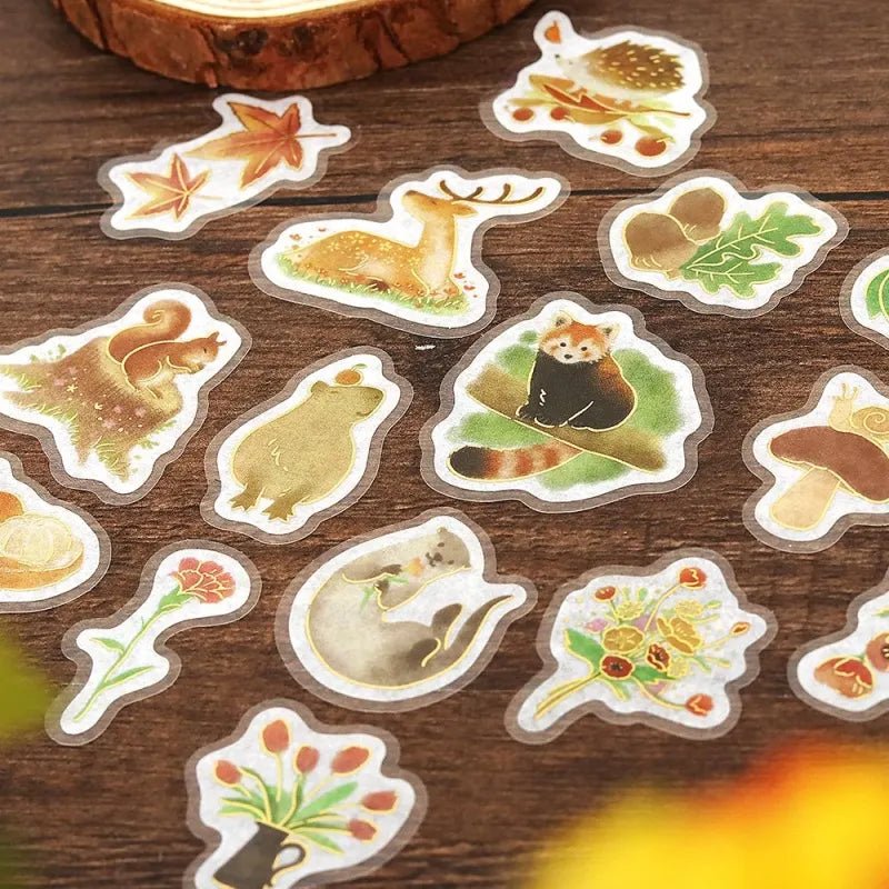 Flake stickers Little Forest - Yellow - BGM - Tidformera