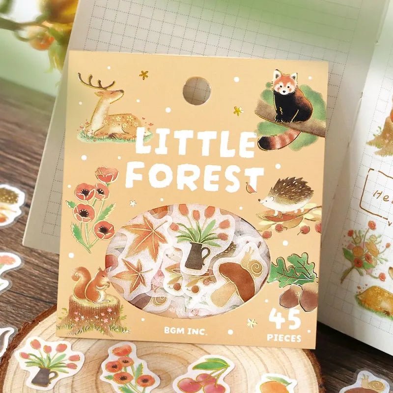 Flake stickers Little Forest - Yellow - 5 - BGM - Tidformera