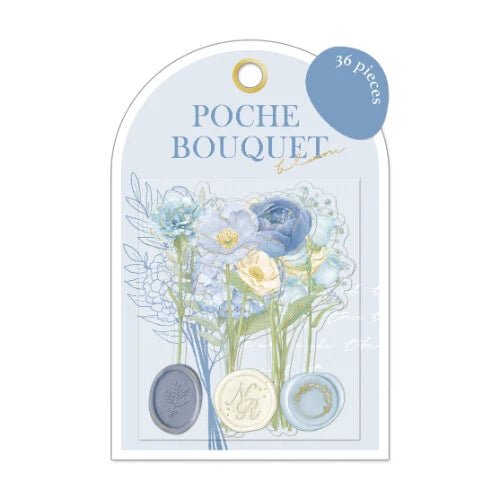 Flake stickers Poche Bouquet Bloom - Blue - Q-LiA - Tidformera