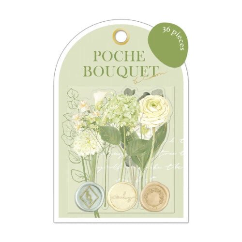 Flake stickers Poche Bouquet Bloom - Lime Green - Q-LiA - Tidformera