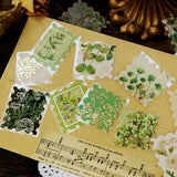 Flake stickers Post Office - Botanical illustrated book - Green - 3 - BGM - Tidformera