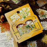 Flake stickers Post Office - Botanical illustrated book - Yellow - BGM - Tidformera