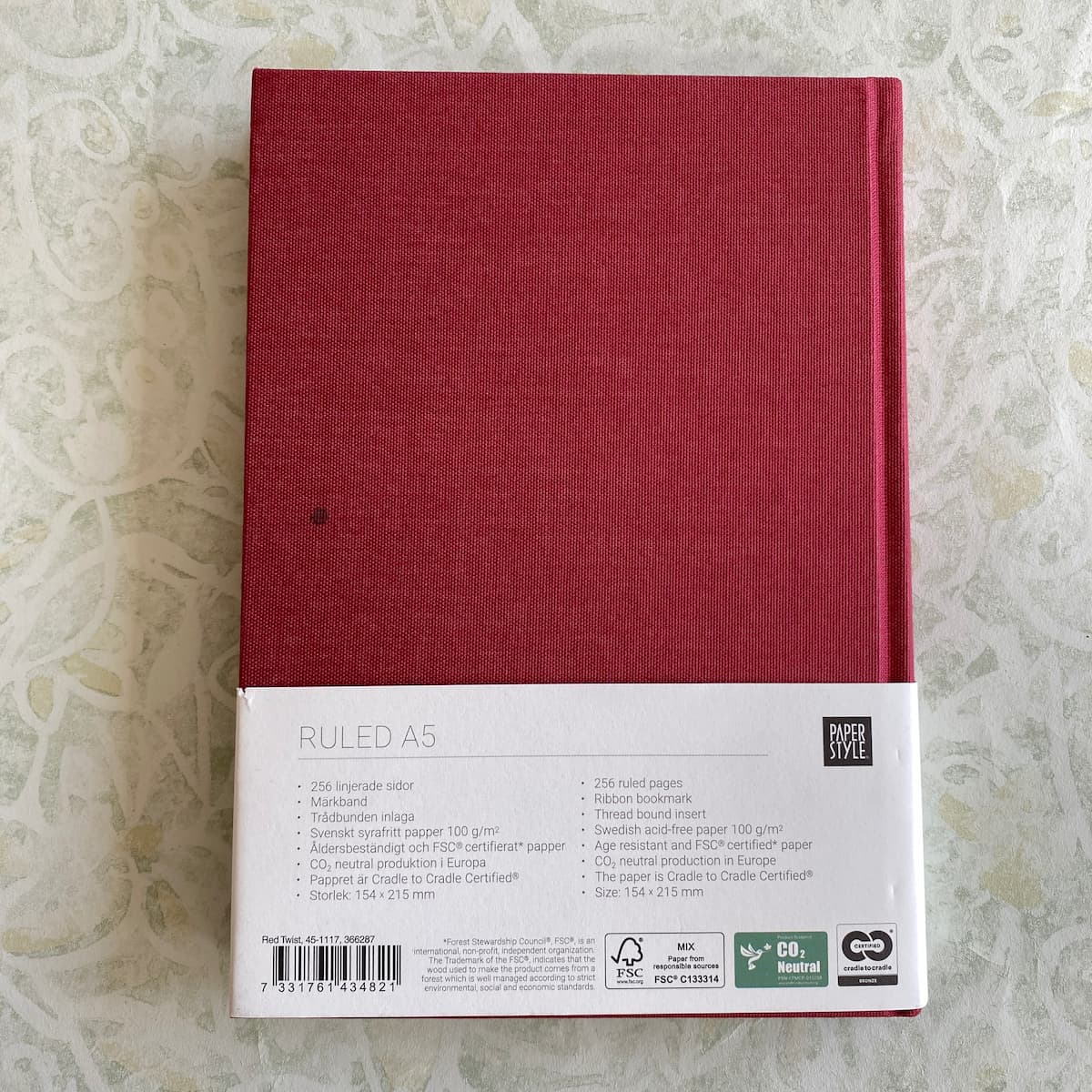 Fyndhörna - Paperstyle anteckningsböcker A5 Linjerad Red Twist 256 s - 4 - Tidformera - Tidformera